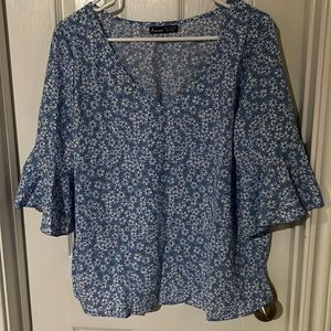 Light blue with flowers